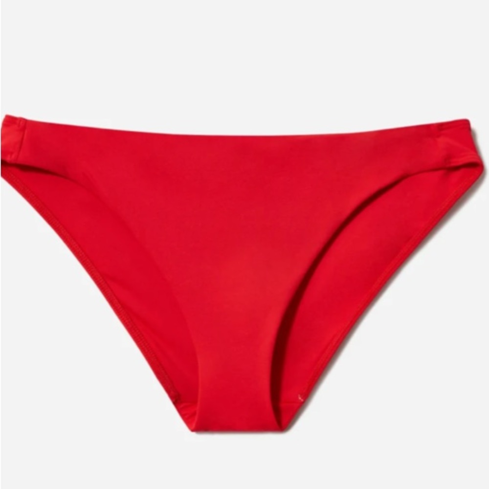 Everlane Swim ReNew Bikini Bottom Low Rise Red Large (10-12) NWT Lined Q… - Picture 3 of 7